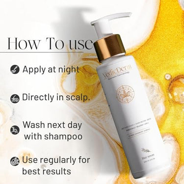 Vedicderm 24Kt Nano Gold Hair Serum 100ml|Soothing Scalp Care For Psoriatic,Sensitive Scalp|Reduces Itching,Flaking&Redness|Strengthens Hair&Hydrates Scalp|Paraban&Sulfate Free Formula (Pack of 1)